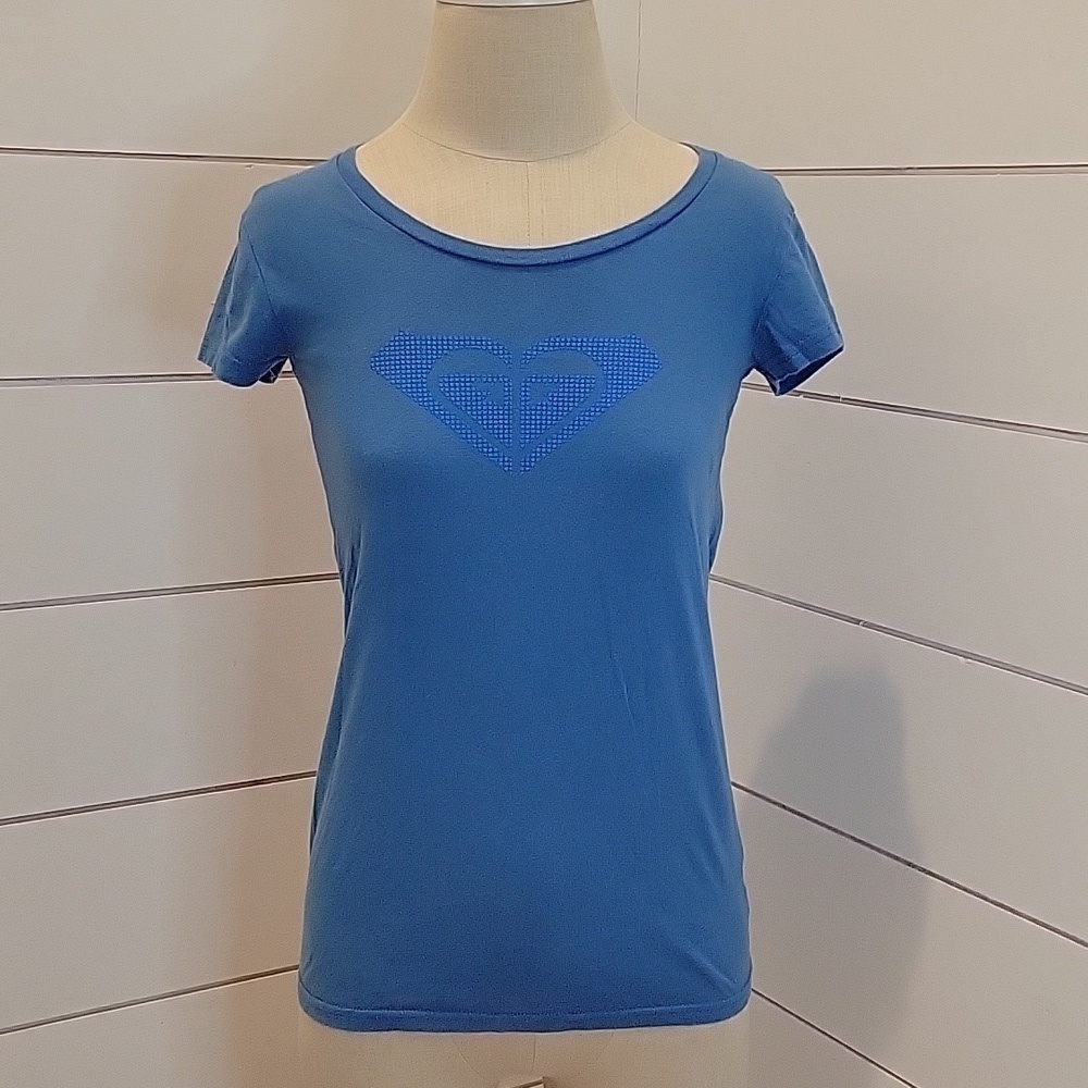 Roxy small blue logo tee shirt